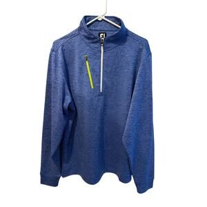 ⭐️ Men’s Footjoy Blue Golf Quarter Zip Sweatshirt. Size Large. Preppy Athleisure